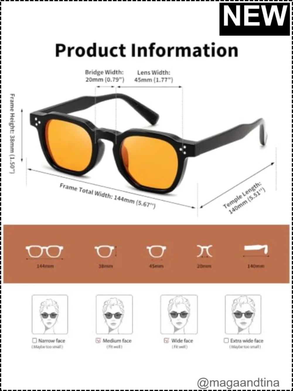 Retro Thick Frame Polarized Square Sunglasses UV400 TAC Lens Unisex